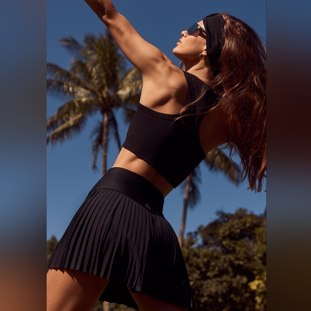 NWT Alo Yoga Grand Slam Tennis - Black Pleated Skirt